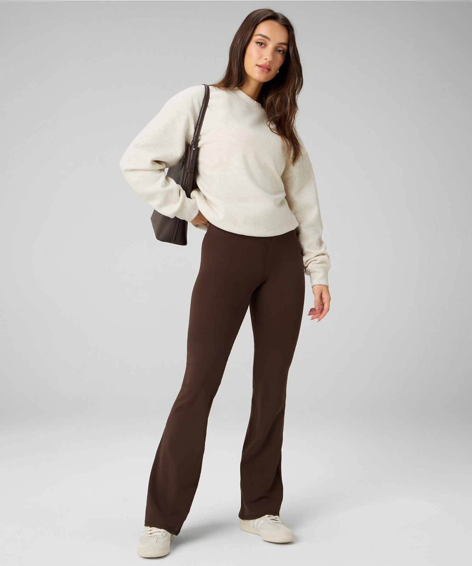 Leggings Flare PureLuxe High-Waisted TLC Kick Mujer Cacao