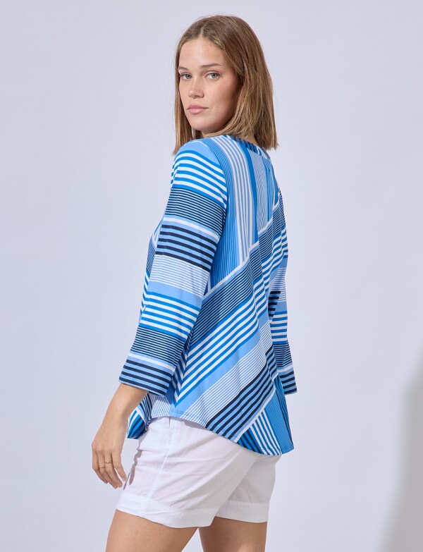 Blusa Lineas MULTI/AZUL