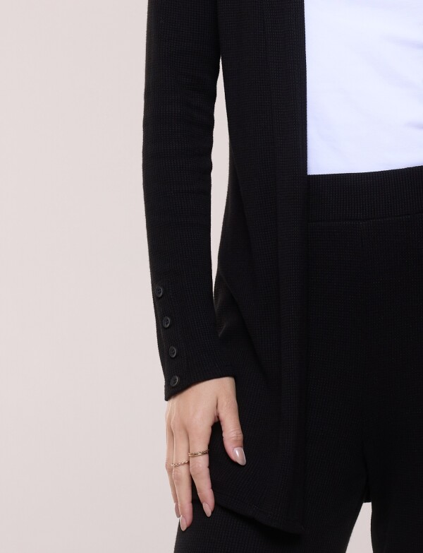 Cardigan Abierto Con Textura NEGRO