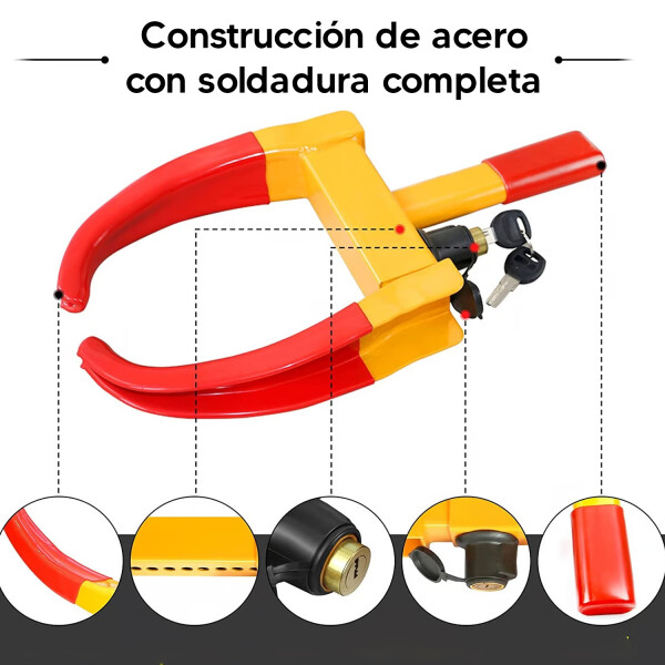 Traba Cepo Rueda Auto Con Llave Ca-6994 TRABA PARA RUEDA CEPO CA-6994