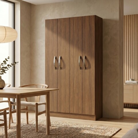 Mueble Multiusos Organizador Ropero de 10 Estantes con 4 Puertas - 170x 89 x 31,5 cm - Tabaco Mueble Multiusos Organizador Ropero de 10 Estantes con 4 Puertas - 170x 89 x 31,5 cm - Tabaco