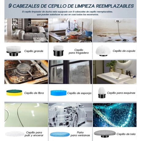 Cepillo Limpiador Electrico Retráctil Inalámbrico 9 En 1 Cepillo Limpiador Electrico Retráctil Inalámbrico 9 En 1
