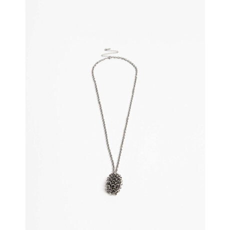 Collares Largos Mesh Plateado Antique Silver