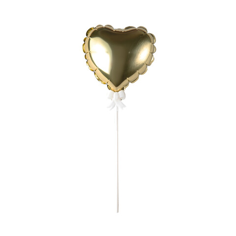 Mini Globo Autoinflable Corazón Oro Mini Globo Autoinflable Corazón Oro