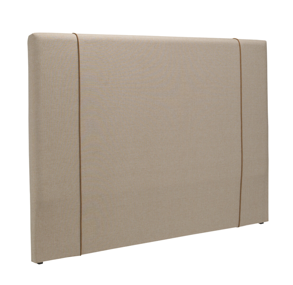 Respaldo de sommier 1.93mts, 2 plazas (King) - LISO TAPIZADO BEIGE C/LISTON CAMEL 
