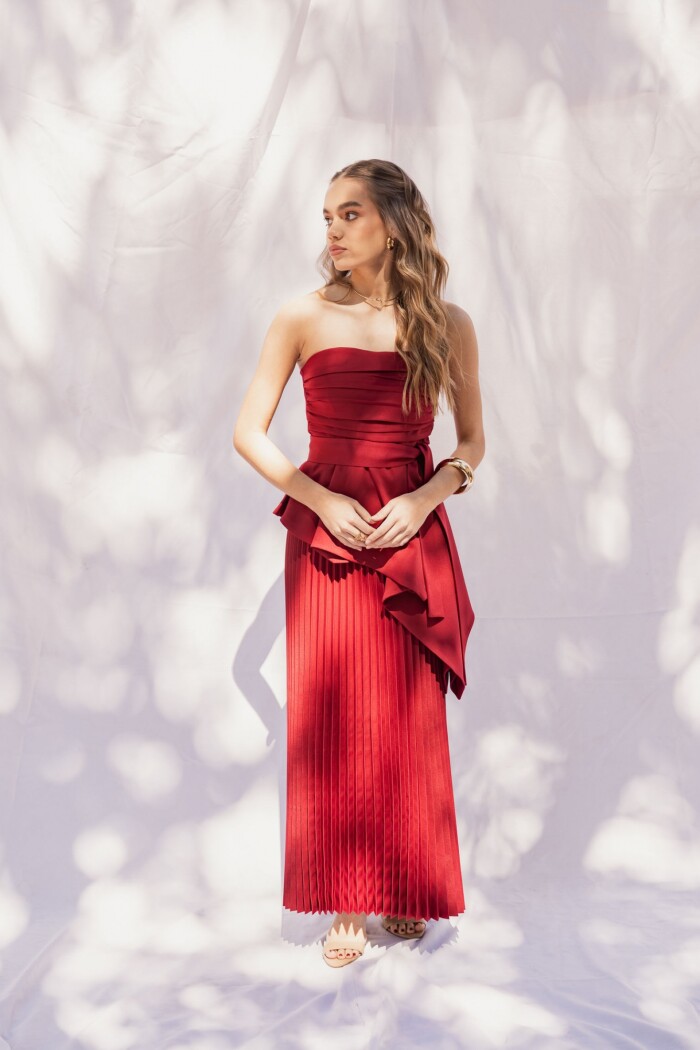 FALDA OLIVIA MAXI BURGUNDY FALDA OLIVIA MAXI BURGUNDY