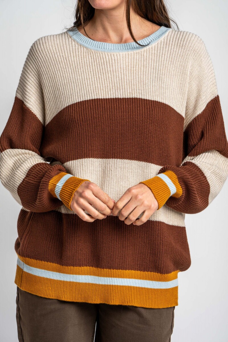 Sweater Rayado Chocolate