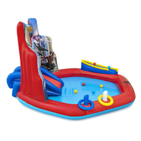Piscina interactiva inflable con tobogan Spiderman Piscina interactiva inflable con tobogan Spiderman