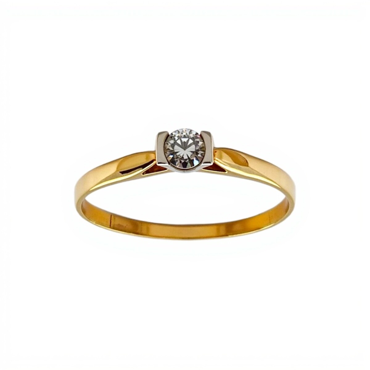 Anillo Solitario-Oro bajo-Piedra Zirconia-AN8086 - conpiedra 