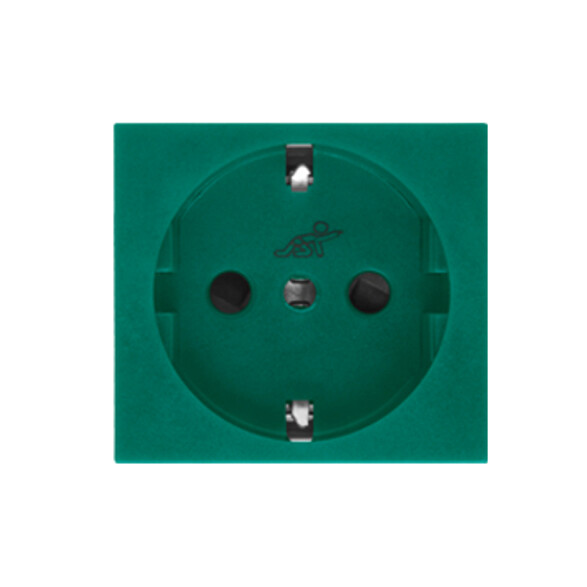 Módulo tomacorriente schuko verde 16A 250V - Ave C55264