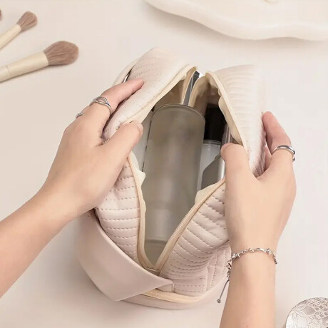 Neceser texturado con asa Blanco