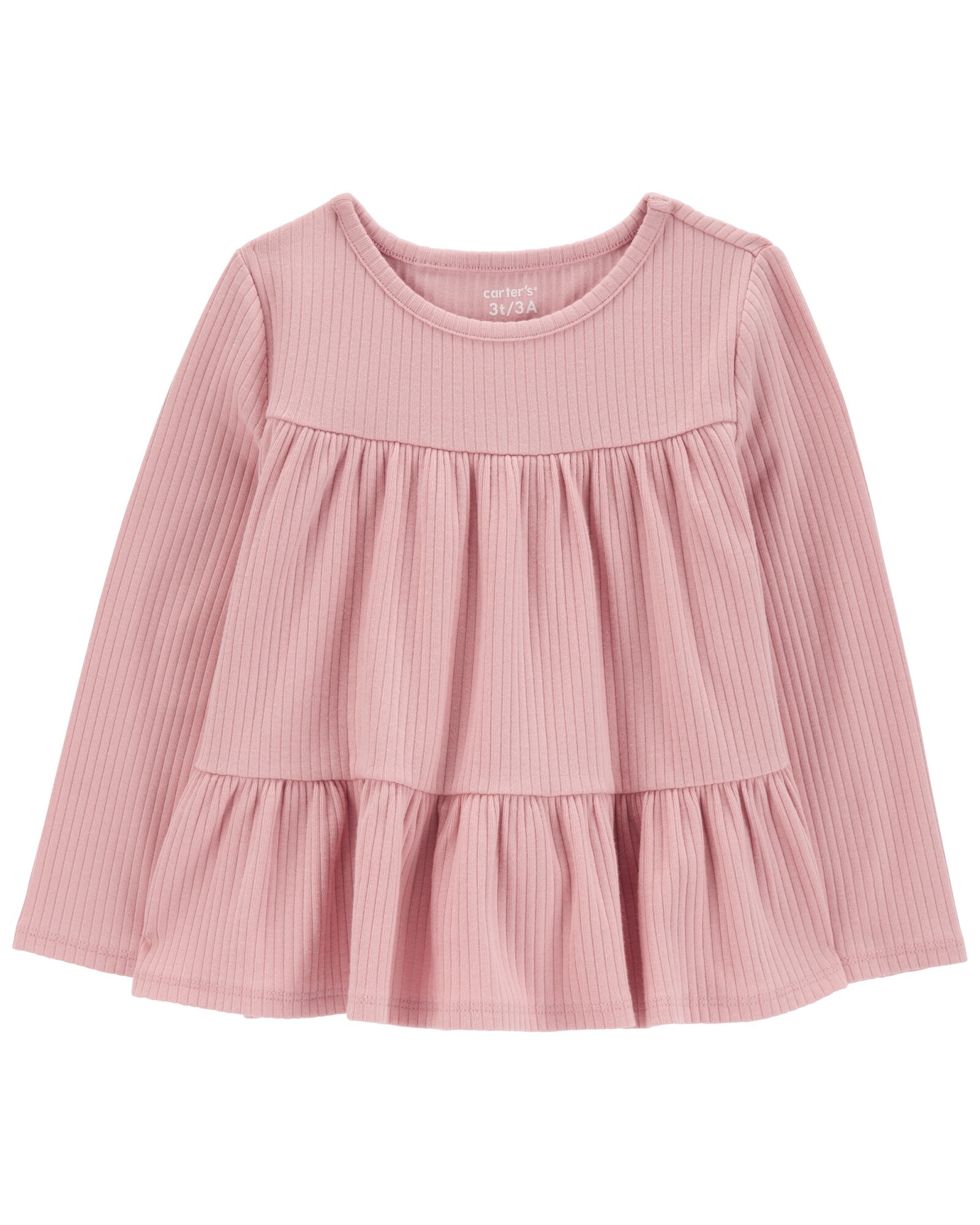 Blusa de algodón, escalonada, rosada Sin color