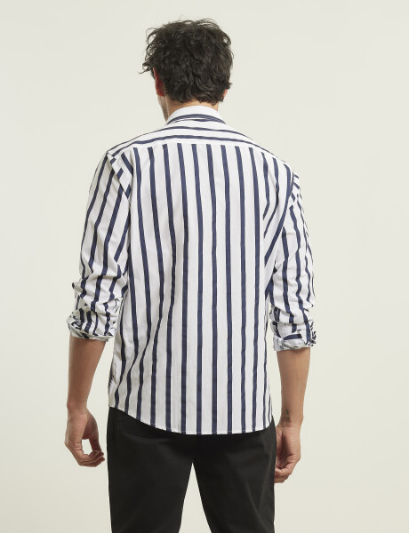 012411 CAMISA HARRINGTON LABEL Blanco/negro