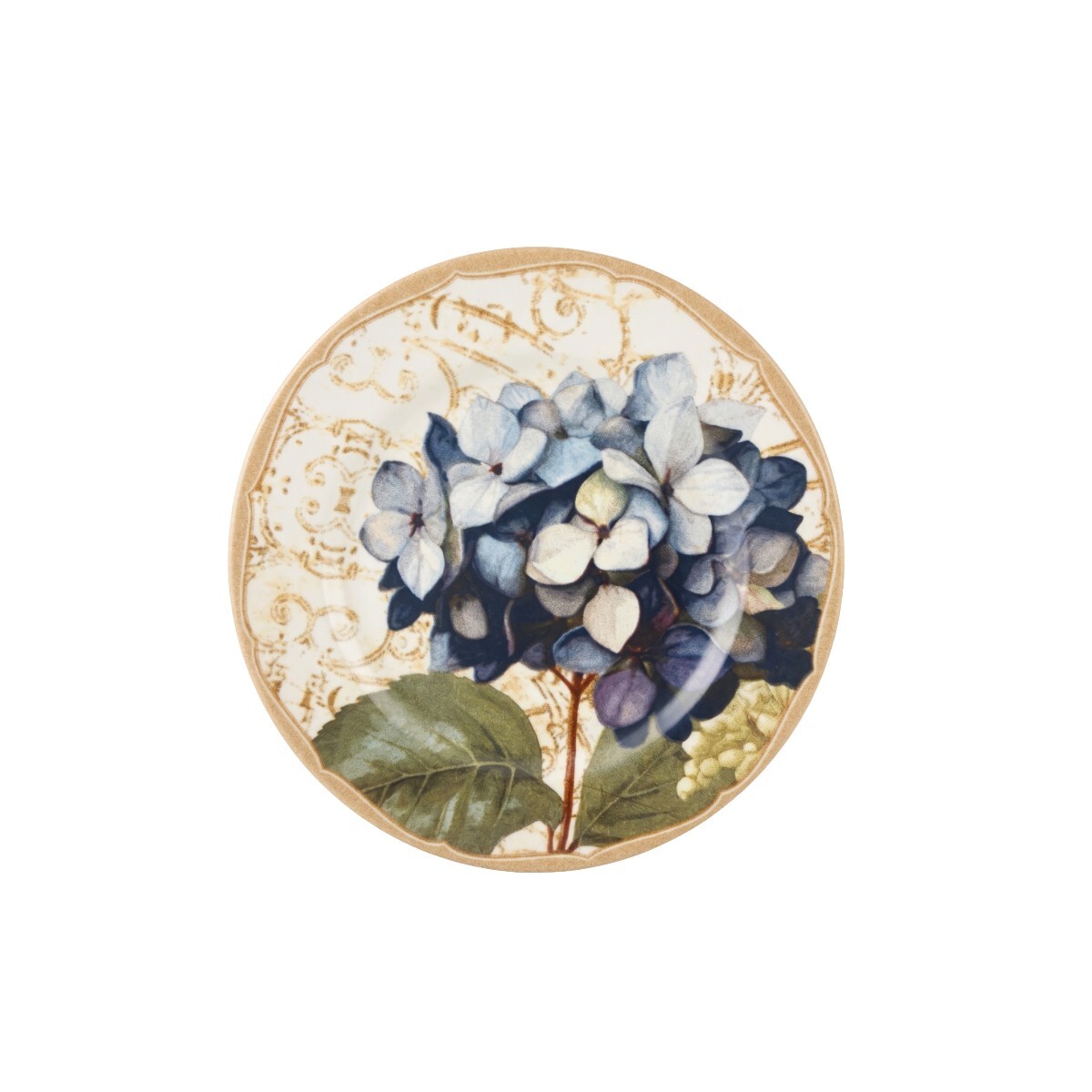 PLATO DIS FLORES P/POSTRE HORTENCIA 21CM 