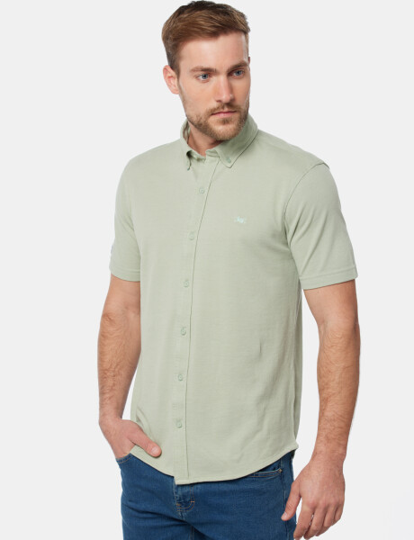 CAMISA LISA EN PIQUE Menta