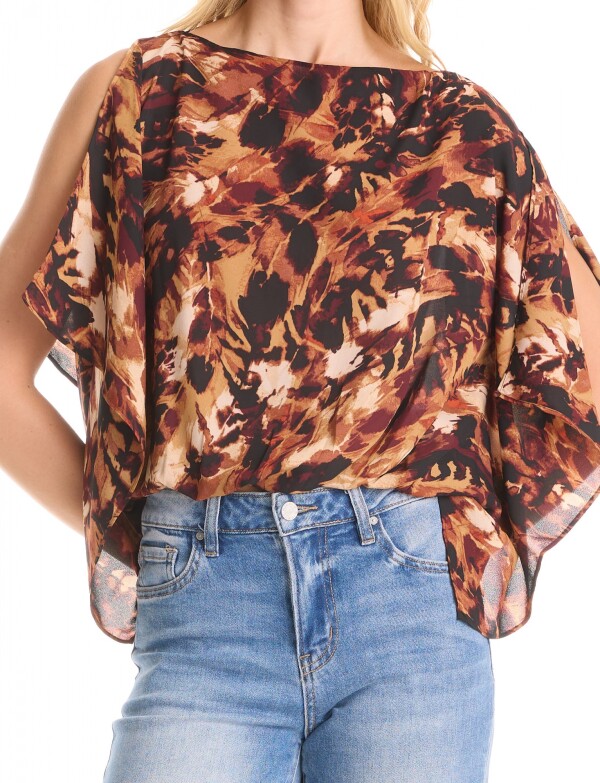 Blusa Dolman Print MULTI/TOSTADO