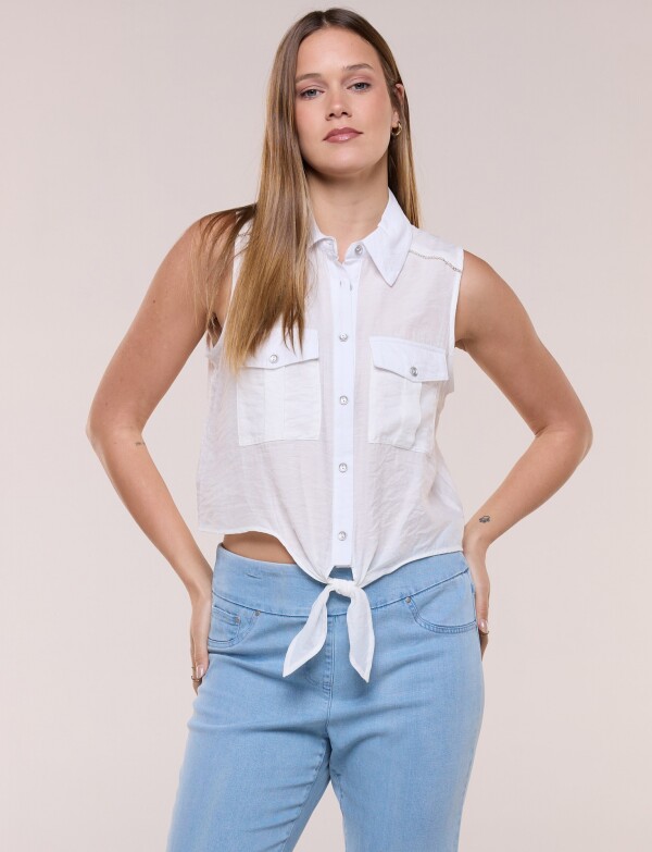 Camisa Crop BLANCO