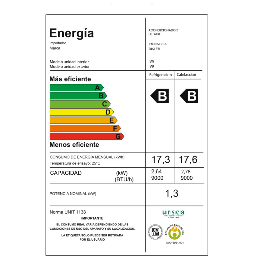 Aire Acondicionado Dikler 9.000 BTU Aire Acondicionado Dikler 9.000 BTU