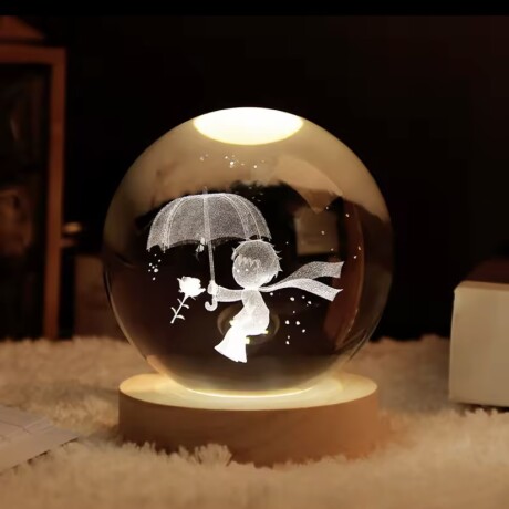 Lámpara Veladora Esfera De Cristal Principito Con Paraguas