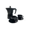 SET CAFETERA ITALIANA + 2 POCILLOS NEGROS SET CAFETERA ITALIANA + 2 POCILLOS NEGROS