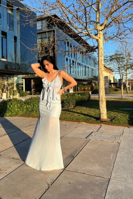 Falda Midi Sunny Celeste
