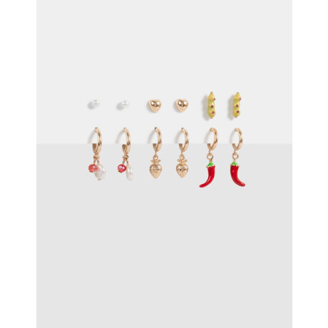 Set De Aros De Frutas Dorado