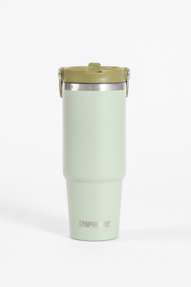 Mug vaso térmico grande acero verde