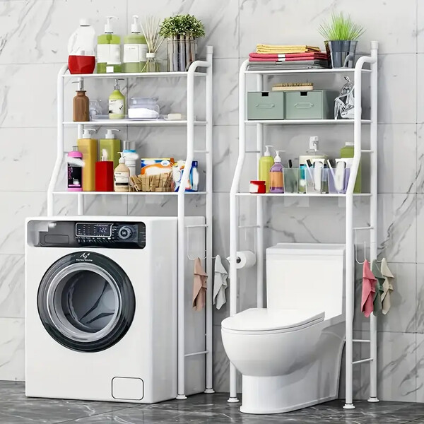 Estante Armario Mueble Organizador Baño Inodoro Metal Acero Estante Armario Mueble Organizador Baño Inodoro Metal Acero
