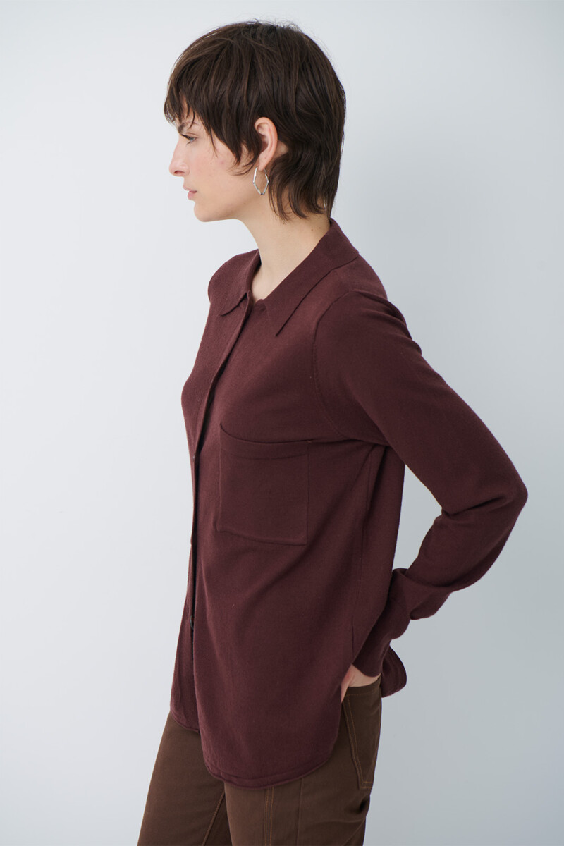 CARDIGAN LONG MARRON