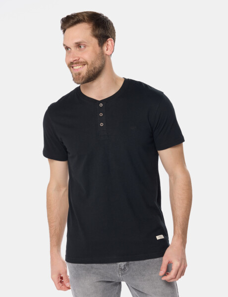 REMERA LISA CON BOTONES Negro