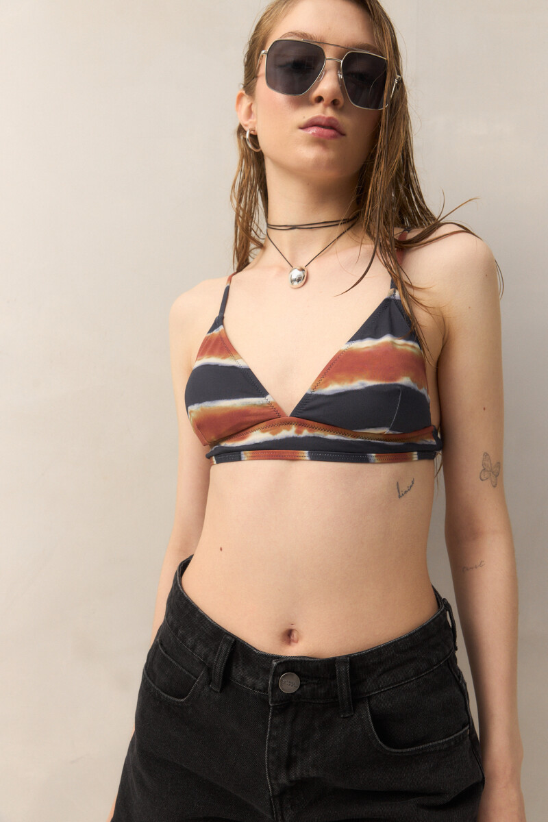 TOP TRIANGULO FIJO MISTY Rayas Gruesas