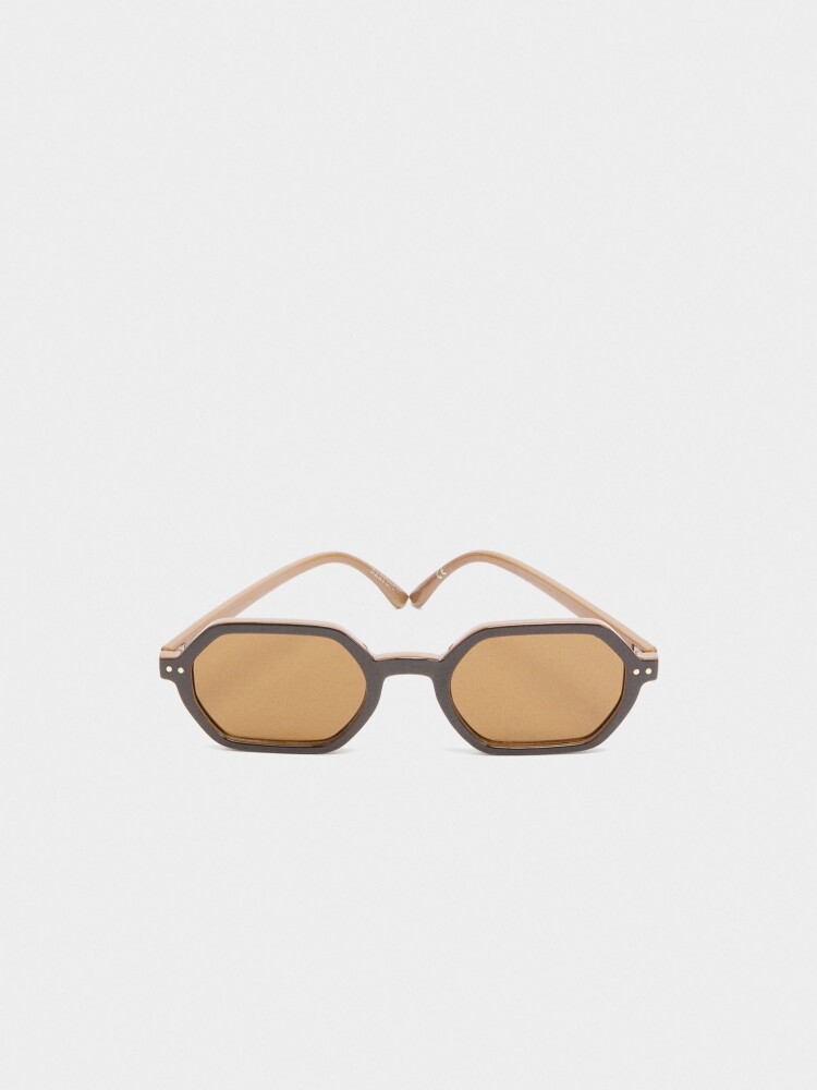 Gafas De Sol Hexagonales marron