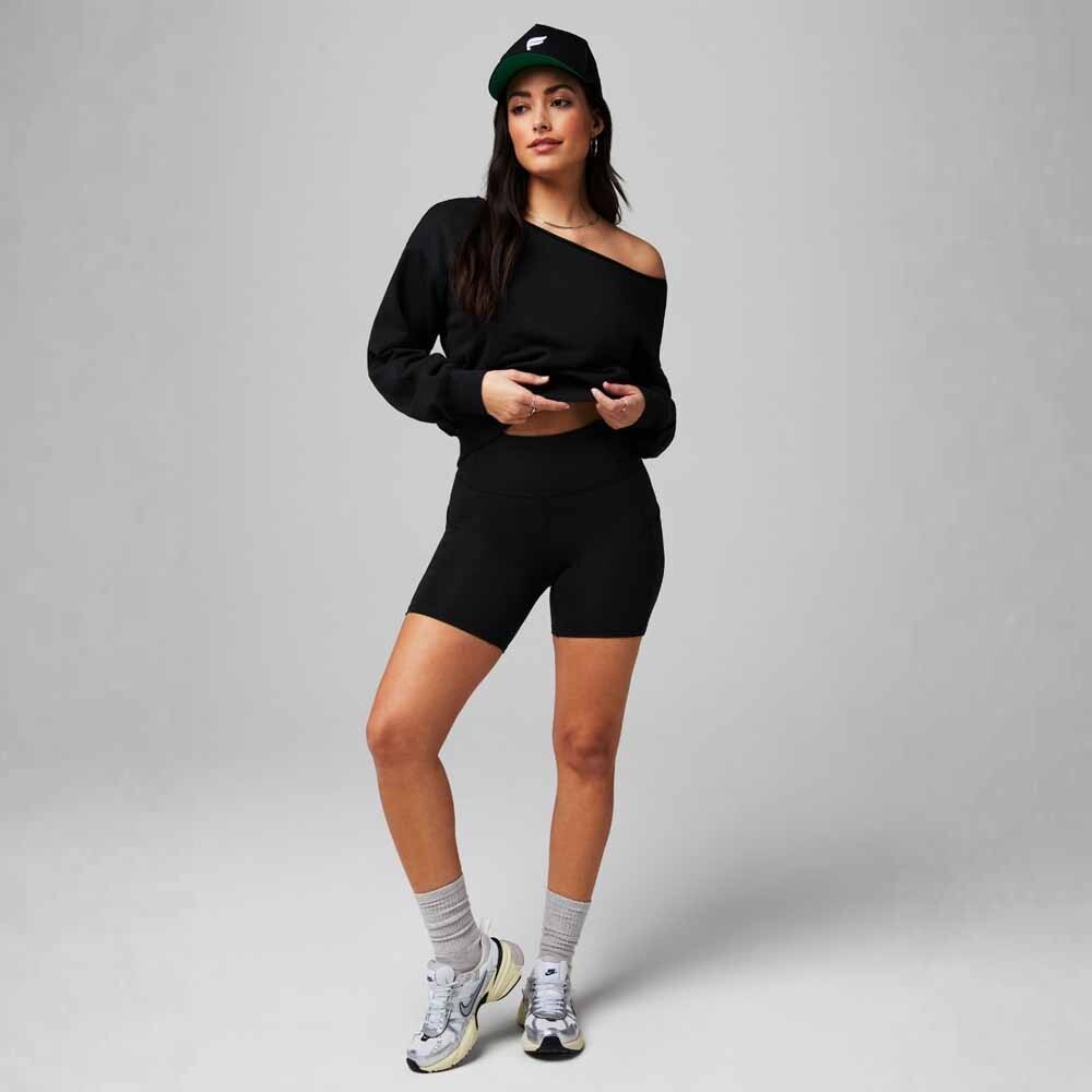 Polera Year Round Terry Off Shoulder Sweatshirt Mujer Black