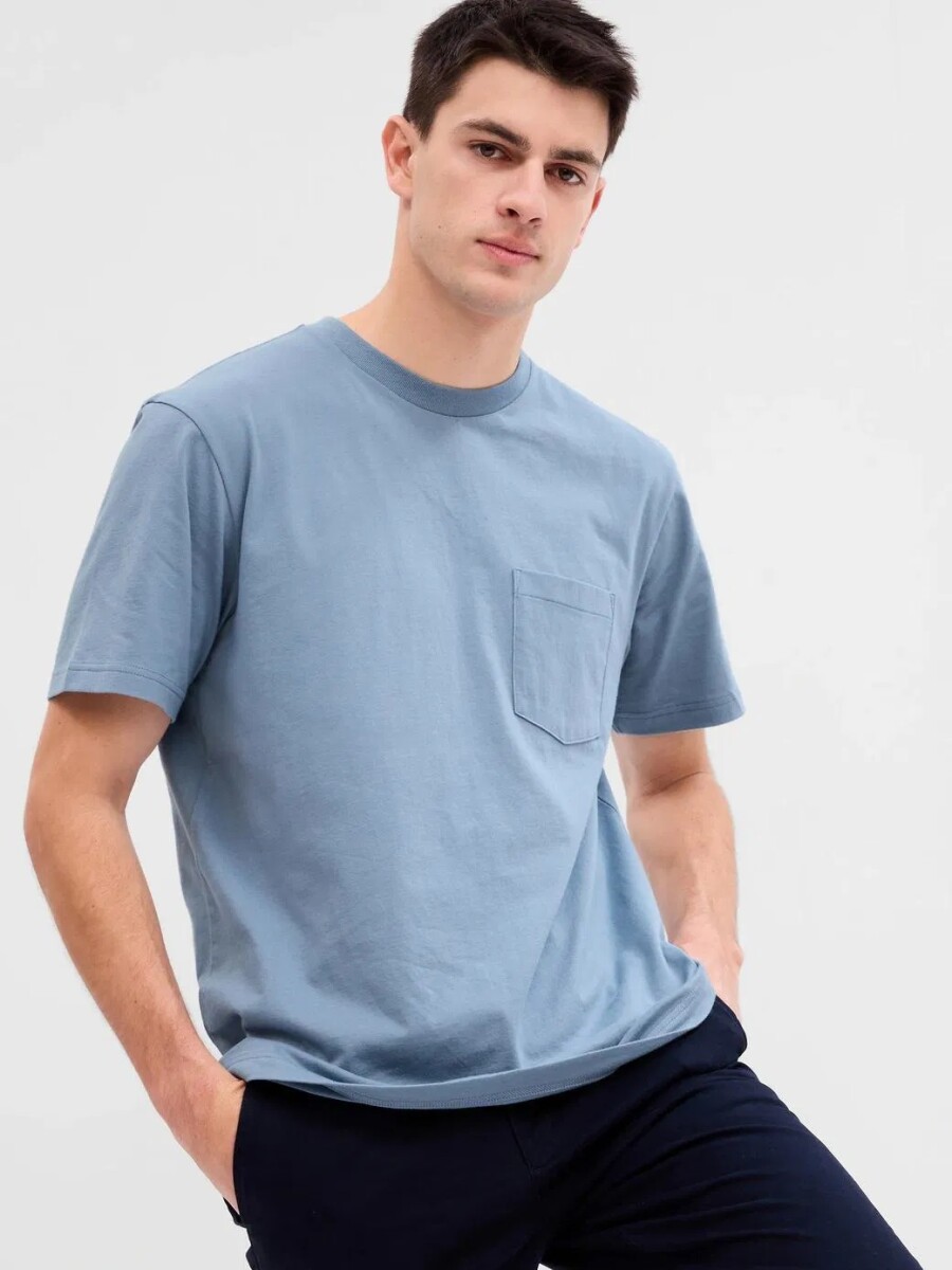 Remera Con Bolsillo Hombre - Bainbridge Blue 117 V2 
