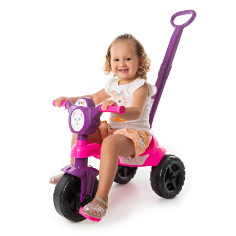 Triciclo Andador Infantil Interactivo C/Guía Brasil Rosa