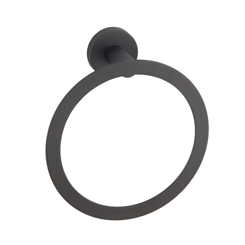 TOALLERO ARO METAL DE ZINC TERMINACION NEGRO MATE NEGRO