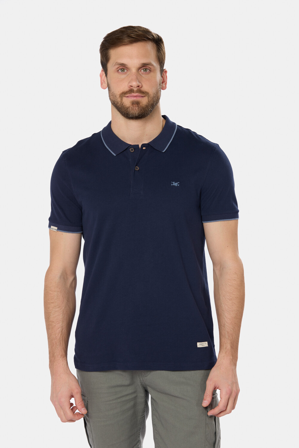 REMERA POLO JERSEY RAYADA Azul