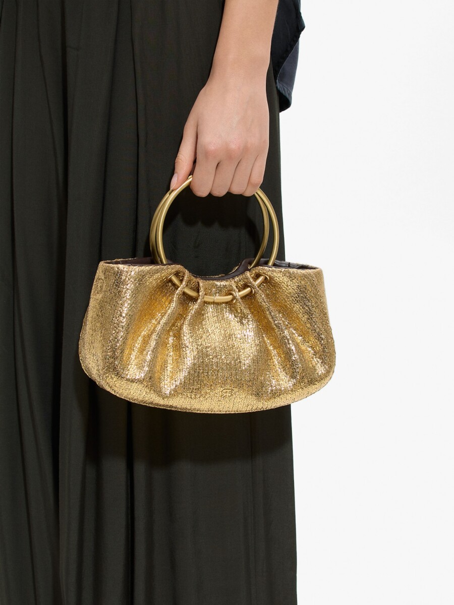 Bolso De Mano Con Aro Metálico dorado