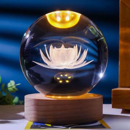 ESFERA VELADORA LAMPARA LED FLOR DE LOTO ESFERA VELADORA LAMPARA LED FLOR DE LOTO