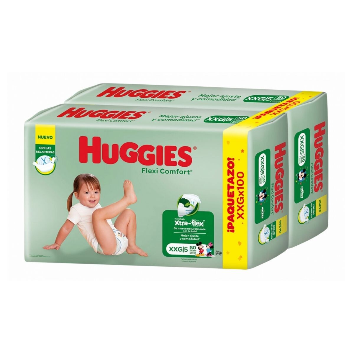 Pañales Huggies Flexi Comfort XXG - Pack Ahorro X100 