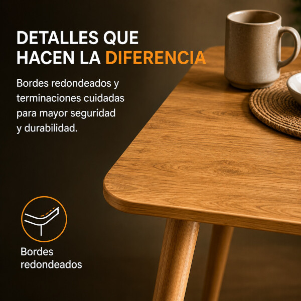 Mesa Comedor Combohome Eames Margot Rectangular 120 X 80cm Marrón 1