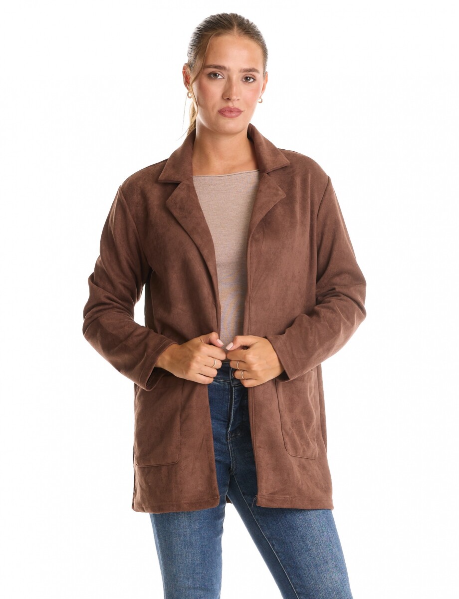Blazer Faux Suede - Marron 