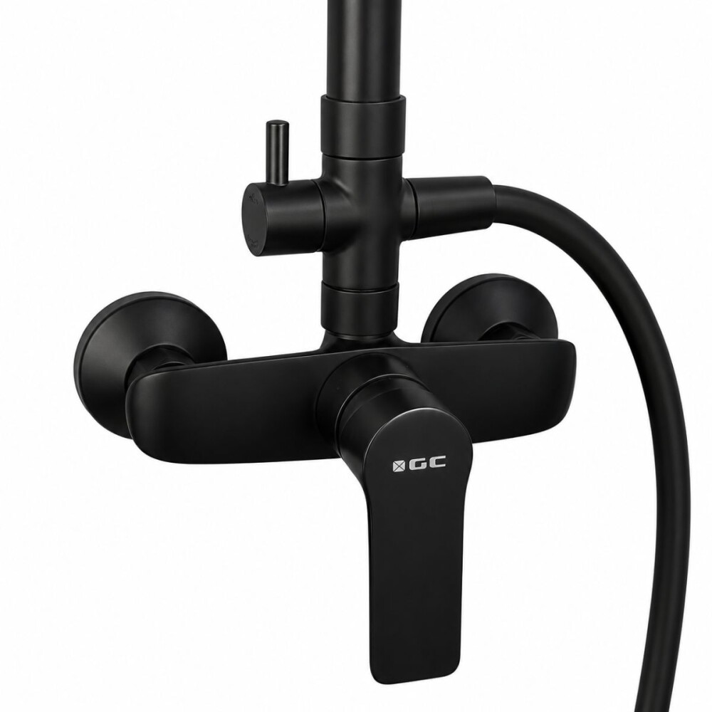 Barral de ducha monocomando Exterior con transferencia Blaster Negro Mate Barral De Ducha Monocomando Exterior Con Transferencia Blaster Negro Mate