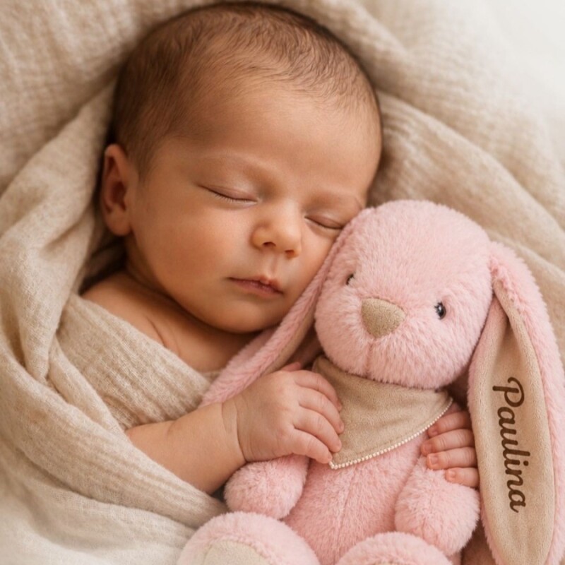 Peluche Nacimiento Conejito Personalizado rosado