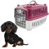 Transportadora Rígida Para Mascotas N3 Perro Gato Resistente Variante Color Bordo