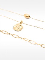 Set De Collares Con Eslabones Y Colgante dorado