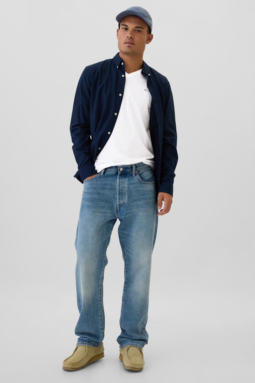 Remera Cuello V Mini Logo Gap Hombre White V2 Global