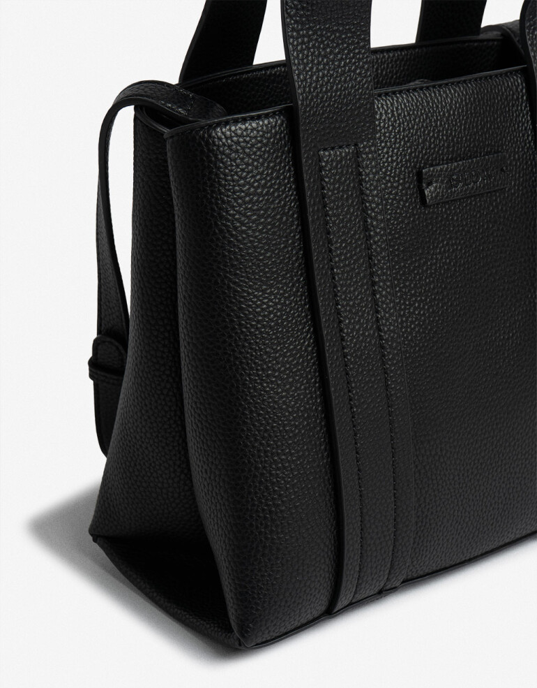 City Basicos Cartera City Con Doble Asa - Negro
