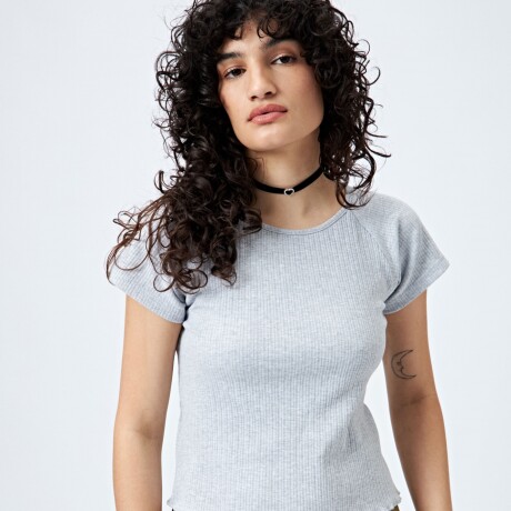 REMERA SANTA Gris Melange