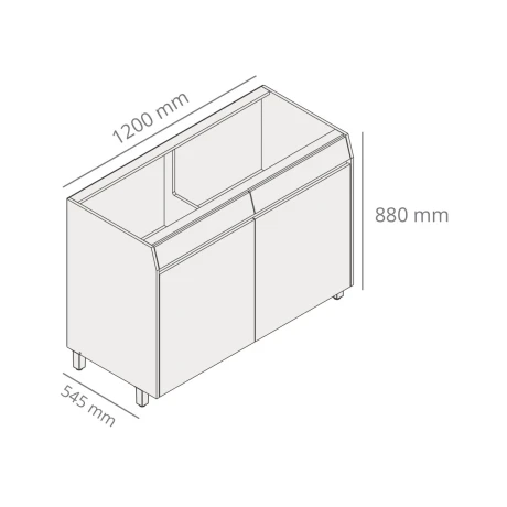Bajo Mesada 80cm 2P sin Tapa GAMAS DE BEIGE
